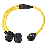 NEMA 10-30P 3 Prong Male Plug to 2 Outlet Female Receptacle 10-30R Y Splitter STW 3 Feet 120V/240V...