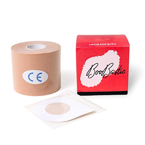 Boobastic Breast Lift Tape with Nipple Covers | [20% Enlarged 2.4"] Adhesive Boob