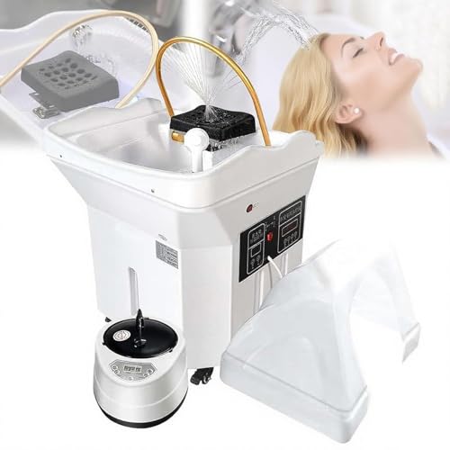 Equipo MóVil De Spa Con Tanque De Almacenamiento De 60 Litros, Lavabo Para Champú Con CirculacióN De Agua Y DiseñO De Arco De 180°, Sistema De CalefaccióN Incorporado Para PeluqueríA Y Spa Ligero