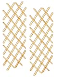 BrightRow 2 Pcs 14-Bottle Trimmable Wine Rack Lattice Panel Inserts 36' x 17', Hard Maple