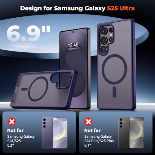 Image of AIBEX Back Cover for Samsung Galaxy S25 Ultra | Slim Case with Wireless Charging Support | Anti-Scratch, Shockproof, Anti-Fingerprint & Lightweight Military-Grade Protective Cover - Purple
