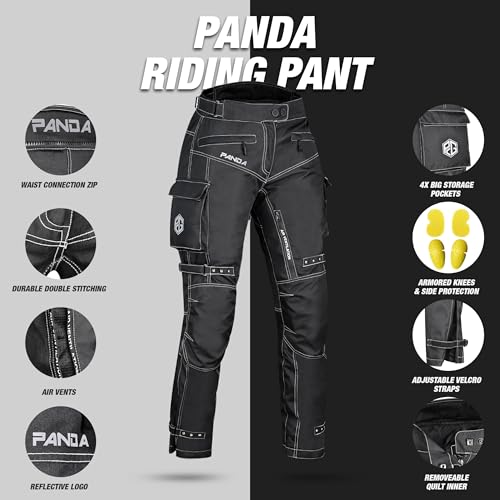 Panda Cycle Gear NITO MEN Motorcycle Pants For Men Dual Sports Enduro Dirtbike Motocross Riding Pants Water Resistant 600D Cordura Textile Fabric Reflective Hi Vis Motorcycle Pants thumb #2