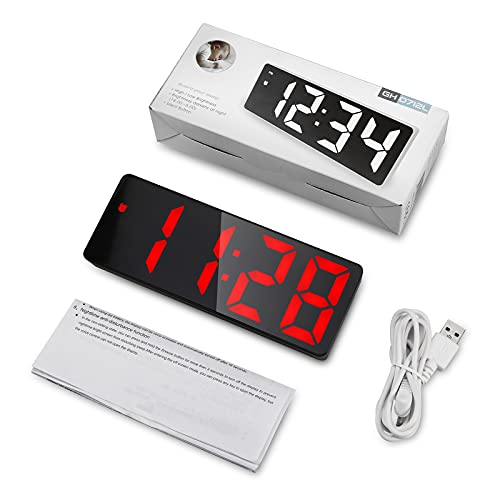 Keekit Digital Alarm Clock, Led Alarm Clock For Bedroom, Electronic Led Desktop Clock With Time Display, 3 Alarm Settings, Voice Control, 3 Adjustable Brightness For Home & Office - Red #TOP7
