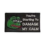 Almost SGT 1 Rectangular Hook Patch - Frog Meme, Funny, Military - Black, White, Green, Red - Polyester