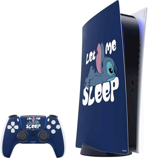 Skinit Decal Gaming Skin Compatible with PS5 Bundle - Officially Licensed Disney Lilo and Stitch Face Expression Pattern Design