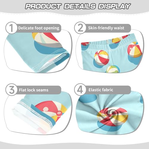 Beach Balls Girls Leggings,Workout Leggings for Girls Toddler Athletic Legging Size for 3-10T3