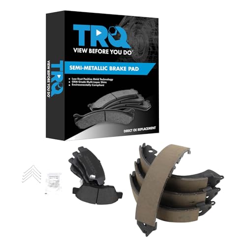 TRQ Front and Rear Brake Pad Set Semi Metallic Compatible with 2007-2008 Honda Fit