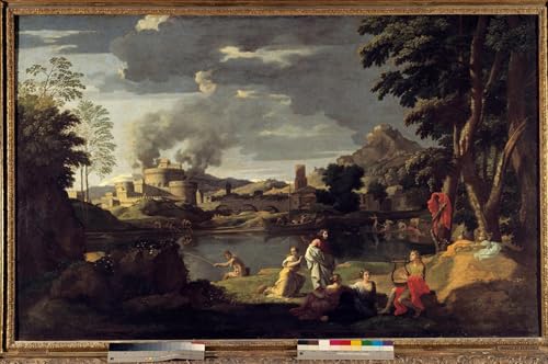 Tableau Orphée et Eurydice Nicolas Poussin impression d'art mural pour chambre 60x90cm
