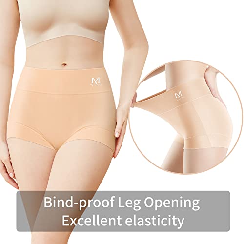 Miotan Boy Shorts Underwear For Women High Waisted Cotton Panties Stretch Boxer Briefs 4 Pack #TOP1