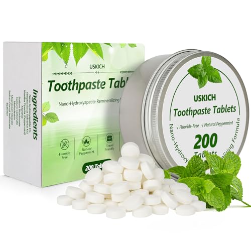 200 Pcs Toothpaste Tablets - Nano Hydroxyapatite Natural Whitening, Reduce