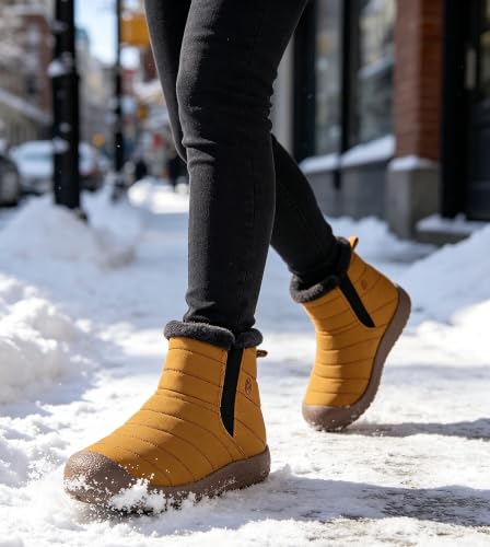 Image of Eagsouni Womens Mens Snow Boots Winter Slip On Shoes