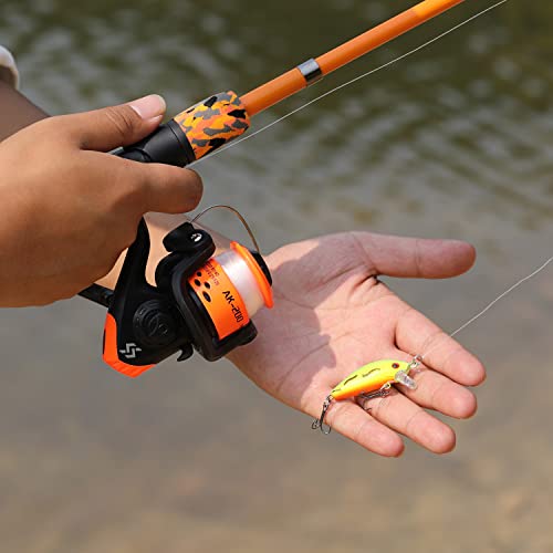 Sougayilang 1.5m Telescopic Fishing Rod and Reel Combo, Orange - Image 8