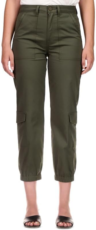 Sanctuary Women's Brooklyn High Rise Cropped Cargo Pants (Dark Green, 33)