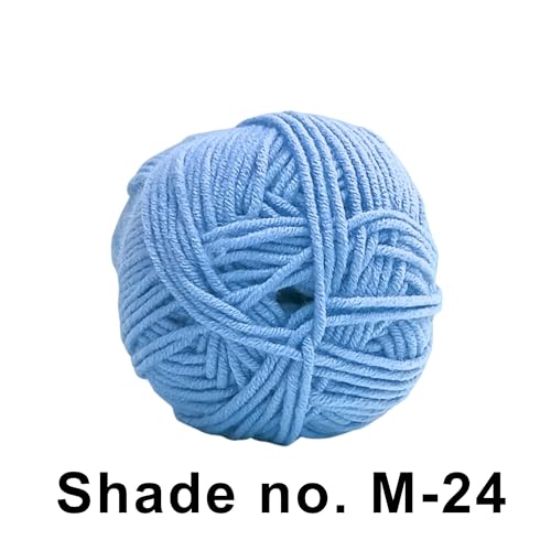 Image of VCR 4ply Sky Blue Yarn, 100 Grams Hank, 190 Meters Length, Acrylic Ball for Crochet and Knitting, Soft Crosia Threads, Pack of 1 Yarn, Suitable for DIY Crafts