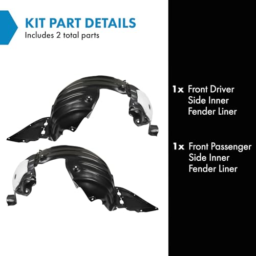 Image of TRQ Front Inner Fender Liner Set Compatible with 2018-2021 Mazda 6 MA1248151 MA1249151