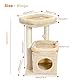 PAWZ Road Kleiner Katzenbaum, mehrstöckiger Katzenturm mit Sisal-überzogenem Kratzbaum, gemütlicher Katzenwohnung und großer Katzensitzstange für Hauskatzen, Beige