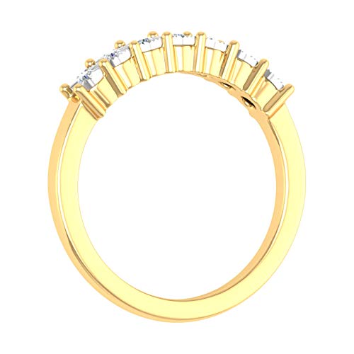 FINEROCK 0.08 Carat 7-Stone Anniversary Wedding Band Ring in 10K Gold2