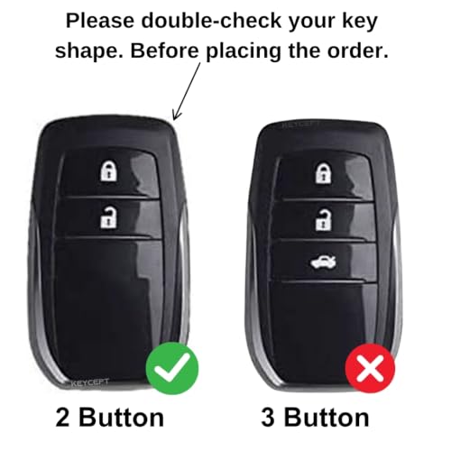 Image of KEYCEPT Metal Key Cover for 2 Button Toyota Innova Hycross | Fortuner | Hilux | Innova Crysta | Fortuner Legender | Land Cruiser | Suzuki Invicto Smart Key . (Dual Black & Tan, 2 Button)