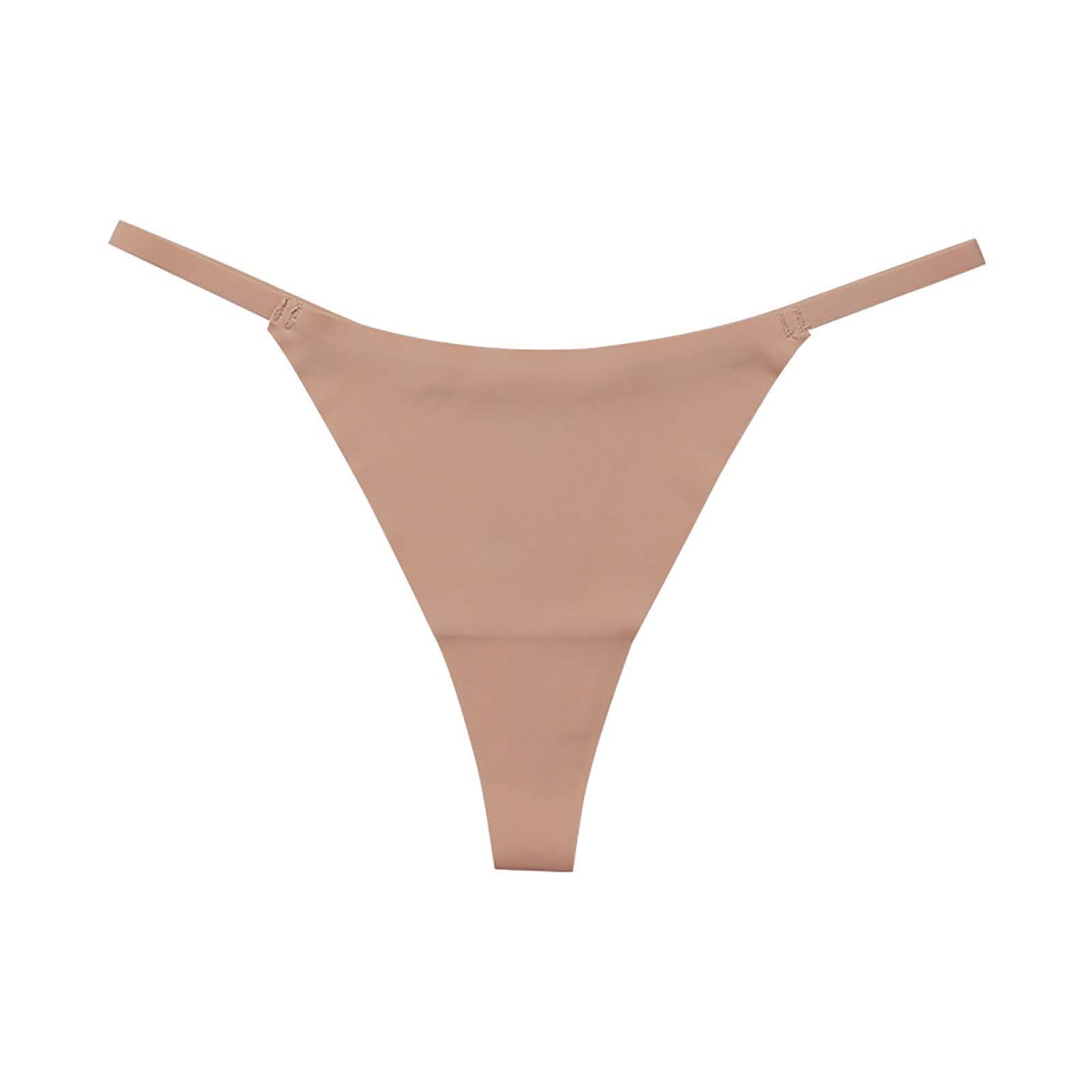 JOAU Low Rise Invisibles Ice Silk Thongs for Women Sexy Seamless G String High Cut T-Back Smoothing Stretch