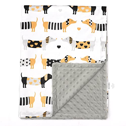 Image of Baby Blanket for Boys Girls Baby Blankets Newborn,Super Soft Comfy,Patterned Minky with Double Layer,Dotted Backing, 30 x 40 Inch,Dogs