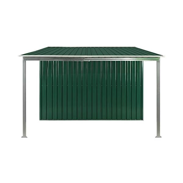 FAMIROSA Gerätehaus mit Schiebetüren Grün 386×205×178 cm Stahl – Bild 8