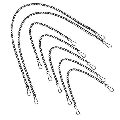 Zerodeko Chaîne Suspendue en Fer Noir 7pcs avec Crochets pour Affichage Polyvalent en Expositions et Centres Commerciaux Design Élégant et Utilisation Renforcée