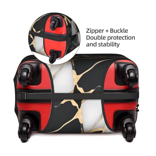 Light Black Marble 1 Tsa Approved Luggage Cover For 18-32 Inch Suitcases Scratch-Resistant Stretch Luggage Cover4