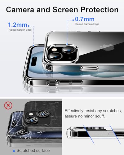 Image of HOOMIL Case for iPhone 15 Plus 6.7-Inch, Anti-Yellowing, Drop Protection, Anti-Scratch Transparent Hard Back Phone Cover (Purple)