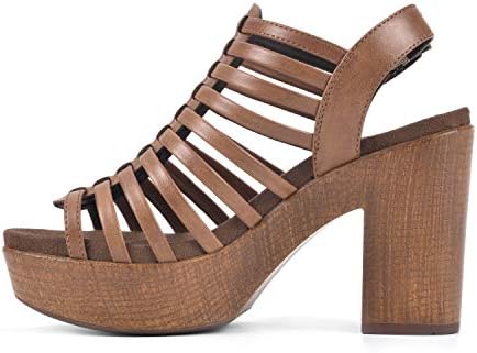 WHITE MOUNTAIN Shoes Astonish Women's Platform Heel Sandal, Dk.Tan.Burn/Smooth, 9.5 M | Image 2