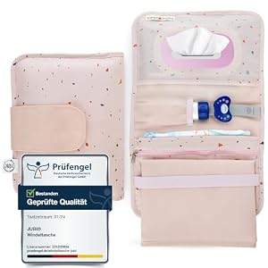 Jubi® Kleine Windeltasche mit Wickelunterlage für Baby, Rosenblüte