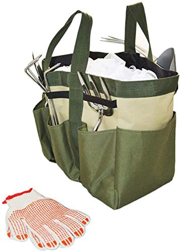 Garden Tool Bag,Oxford Cloth Garden Tote Garden Tool Storage Box Home Lawn Yard Flower Shovel Bag with 8 Pockets and Handles Organizer Tool Bag
