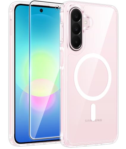 Image of FNTCASE for Galaxy A27 5G Phone Case: for Samsung A27 Cases [Fit for Magsafe] [Screen Protector] Military Grade Drop Protection, Anti Yellowing Clear Back, Slim Shockproof Protective Cover - Clear