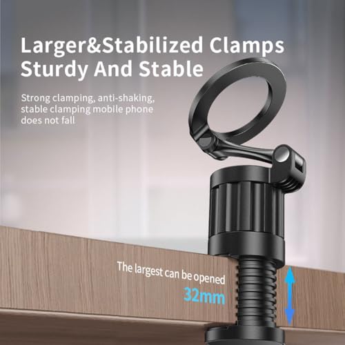 Image of PHOTOMAX Universal Magnetic Phone Stand - Zinc Alloy Foldable & Rotatable Mobile Holder for Desk, Cabinet & Travel | Strong Magnetic Grip, Compact & Durable Design (Universal Travel Phone Holder K828)
