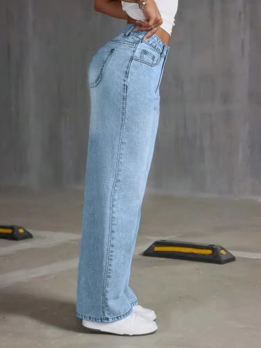 Baggy Jeans for Women Wide Leg y2k Skater Pants Low Rise Boyfriend Trendy Hip hop Streetwear4