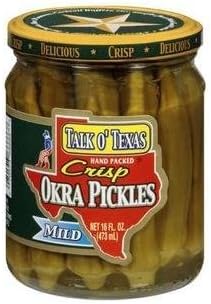 Talk O' Texas Crisp Mild Okra Pickles - 16 oz Glass Jar