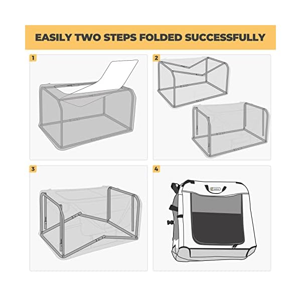 Veehoo Folding Soft Dog Crate, 3-Door Pet Kennel for Crate-Training Dogs, 5 x Heavy-Weight Mesh Screen, 600D Cationic Oxford Fabric, Indoor & Outdoor Use, 40″, Brown Veehoo Folding Soft Dog Crate, 3-Door Pet Kennel for Crate-Training Dogs, 5 x Heavy-Weight Mesh Screen, 600D Cationic Oxford Fabric, Indoor & Outdoor Use, 40″, Brown