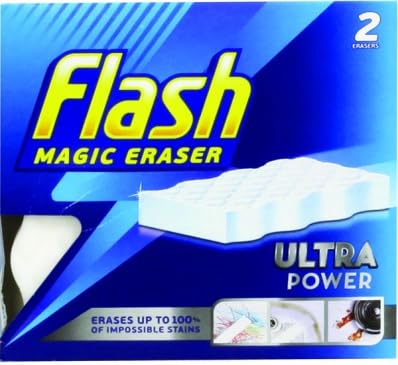 6x Flash Ultra Power Magic Eraser Stubborn Stains & Mark Remover Chemical Free Sponge Multi-Functional and Long Lasting Sponge For Cleaning With Comfort And Ease, with FREE CHS Scented Candle Gift