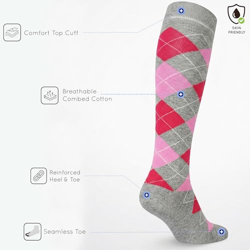 Image of Mysocks Unisex Knee High Long Socks Argyle