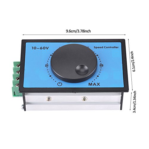 Controlador de velocidad motor CC interruptor reversible regulador voltaje PWM ajustable 2 uds 3