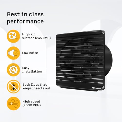 Image of atomberg Efficio Orb Exhaust Fan 150mm (6 Inches) |BLDC Motor|6.8W| Low Noise|2000 RPM|Ideal for Bathroom,Kitchen|Easy to Clean |Installation-Round Cut (153mm) | 2 Years Warranty (Gloss Black)