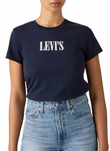 The Perfect Tee Serif Stud Outline Navy