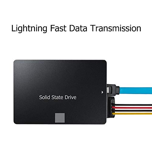 Set Of 6, Sata Power Splitter Cord And Sata Iii Cable 6.0 Gbps, Findtop Straight And 90 Degree Sata 3.0 Cable, Sata 15 Pin Male To 2Xsata 15 Pin Power Splitter Cable #TOP2