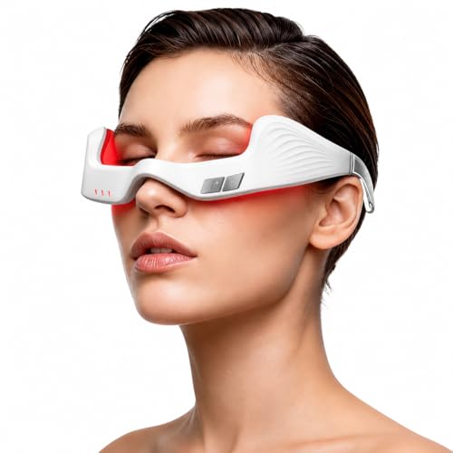Image of Red Light Therapy Eye Massager for Puffy Eyes & Wrinkles, Rechargeable Care Device, Under Eye Red Light Therapy Device for Dark Circles, Eye Bags & Puffiness periorbital(White)