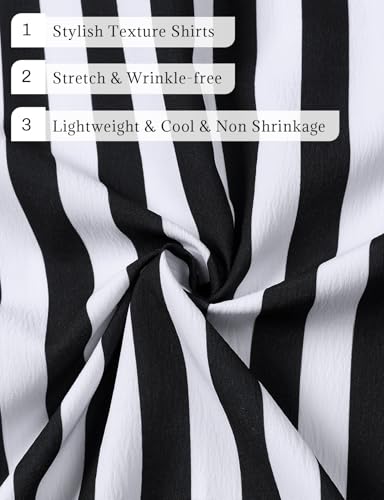 Image of JEMITOP Mens Stretch Wrinkle Free Texture Shirts