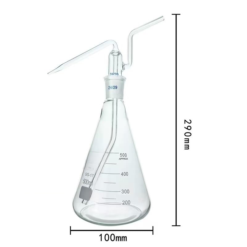 kolba laboratoryjna, Butelka do mycia stożka o pojemności 500 ml ze szkła borokrzemowego. Trójkątne standardowe czyszczenie laboratoryjne jamy ustnej(No Rubber Ball)