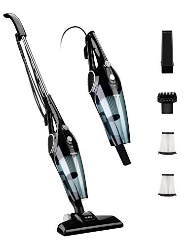 Holife Aspirateur Balai, 12Kpa Aspirateur Balai Sans Léger 2 en 1, Aspirateur Droit Électriques(600W, 2 HEPA Filter, Cordon de 5 m, Conteneur de 0.8 L), pour Maison, Cuisine, Tapis, Poils, Voiture