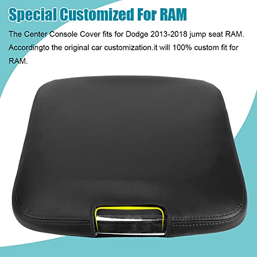 LEXLEY Center Console Pad Armrest Box Cover Waterproof Anti-Scratch Leather Protector Covers For 2013-2018 RAM 1500 2500 3500,2019-2023 RAM 1500 Classic Jump Seat Console Accessories-Black Stitches by LEXLEY - Used condition - Image 5