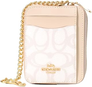 コーチ カードケース コーティングキャンバス レザー シグネチャー チェーン ロゴ ジップ カードケース カードポーチ 定期入れ 名刺入れ 小銭入れ アイボリー CBL78 [並行輸入品]