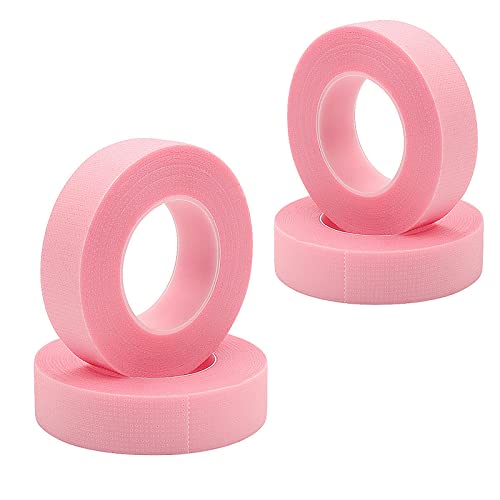 4 Rolls False Eyelash Tape Pink Lash Tape Breathable & Micropore PE for Extensions 9M Each Roll