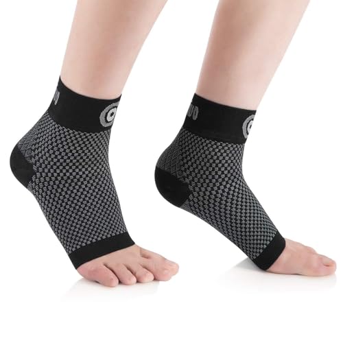 CAMBIVO Tobillera para Esguince 2 Pares, Protector para Fascitis Plantar Mujer y Hombre, Compresión para Torceduras, Tobillos Débiles, Tendinitis de Aquiles y Artritis, Deporte